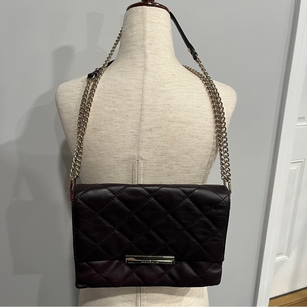 Kate Spade Black Quilted Chain Shoulder Bag Purple‎